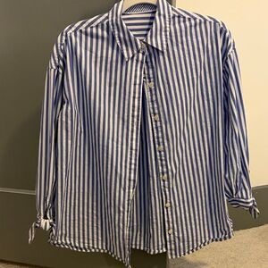 Blue and White Striped women’s shirt